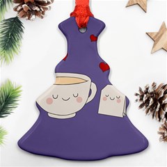 Cute Tea Christmas Tree Ornament (two Sides)