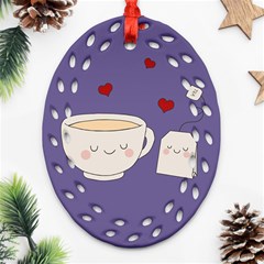 Cute Tea Oval Filigree Ornament (two Sides) by Valentinaart