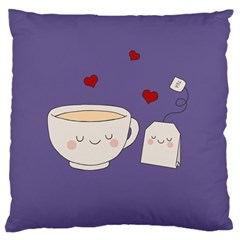 Cute Tea Large Cushion Case (two Sides) by Valentinaart