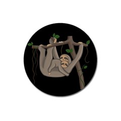 Cute Sloth Magnet 3  (round) by Valentinaart