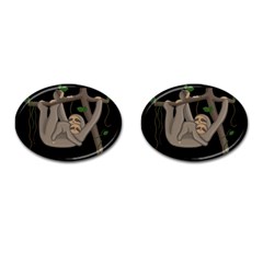 Cute Sloth Cufflinks (oval) by Valentinaart