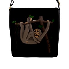 Cute Sloth Flap Messenger Bag (l)  by Valentinaart