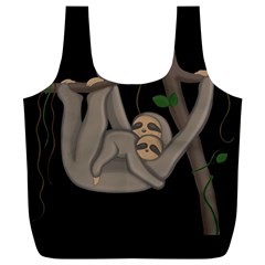 Cute Sloth Full Print Recycle Bags (l)  by Valentinaart