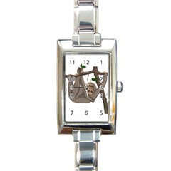 Cute Sloth Rectangle Italian Charm Watch by Valentinaart