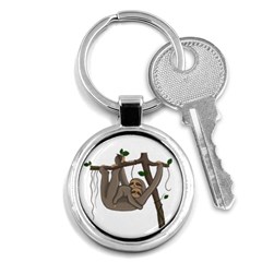 Cute Sloth Key Chains (round)  by Valentinaart