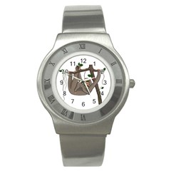 Cute Sloth Stainless Steel Watch by Valentinaart