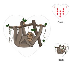 Cute Sloth Playing Cards (heart)  by Valentinaart