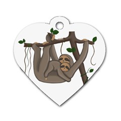 Cute Sloth Dog Tag Heart (one Side) by Valentinaart