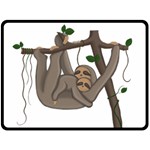 Cute Sloth Double Sided Fleece Blanket (Large)  80 x60  Blanket Front