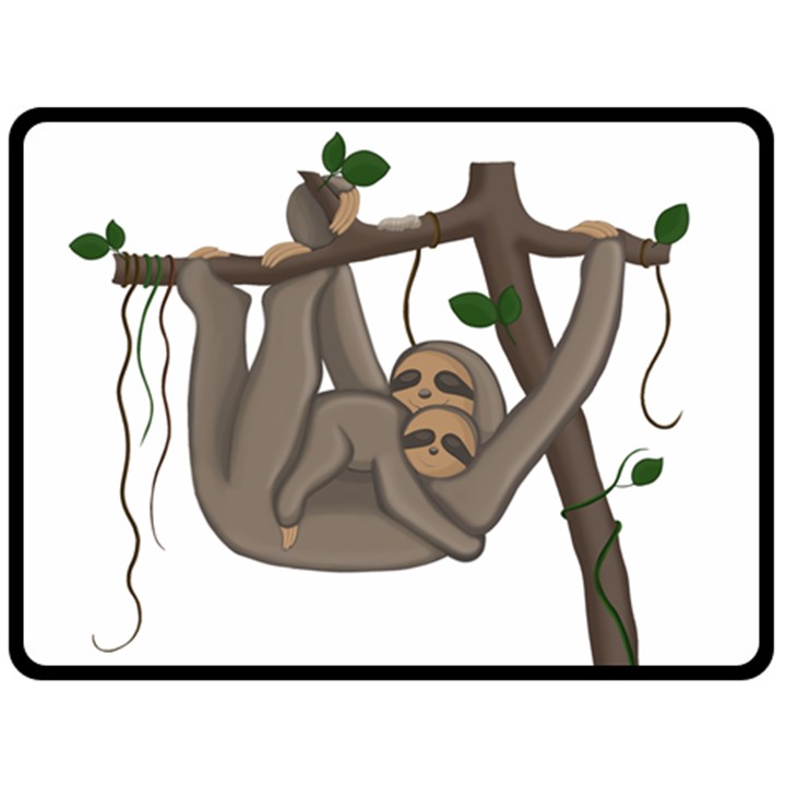 Cute Sloth Double Sided Fleece Blanket (Large) 