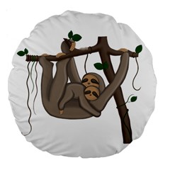 Cute Sloth Large 18  Premium Flano Round Cushions by Valentinaart