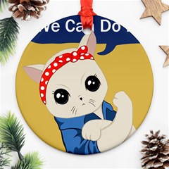 Feminist Cat Ornament (Round)