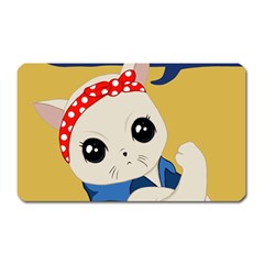 Feminist Cat Magnet (rectangular) by Valentinaart