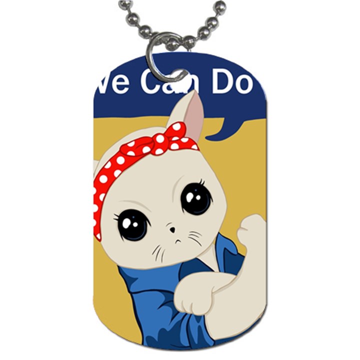 Feminist Cat Dog Tag (Two Sides)