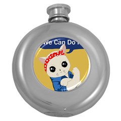 Feminist Cat Round Hip Flask (5 oz)