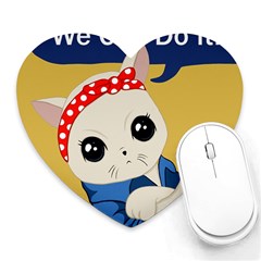 Feminist Cat Heart Mousepads