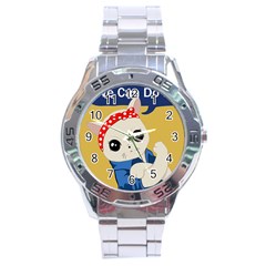 Feminist Cat Stainless Steel Analogue Watch