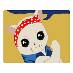 Feminist Cat Double Sided Flano Blanket (Large) 