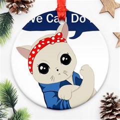 Feminist Cat Ornament (round) by Valentinaart