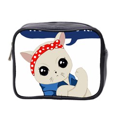 Feminist Cat Mini Toiletries Bag 2-side by Valentinaart