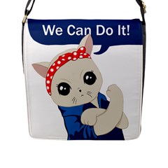 Feminist Cat Flap Messenger Bag (l)  by Valentinaart