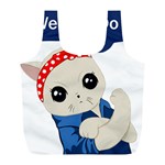 Feminist Cat Full Print Recycle Bags (L)  Front