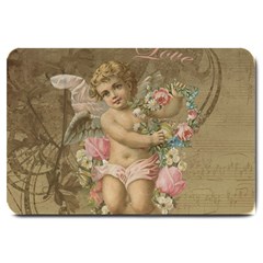 Cupid - Vintage Large Doormat  by Valentinaart