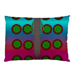 Meditative Abstract Temple Of Love And Meditation Pillow Case (two Sides) by pepitasart