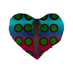 Meditative Abstract Temple Of Love And Meditation Standard 16  Premium Heart Shape Cushions by pepitasart