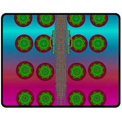 Meditative Abstract Temple Of Love And Meditation Double Sided Fleece Blanket (medium)  by pepitasart