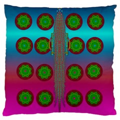 Meditative Abstract Temple Of Love And Meditation Standard Flano Cushion Case (one Side) by pepitasart