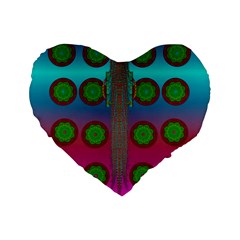 Meditative Abstract Temple Of Love And Meditation Standard 16  Premium Flano Heart Shape Cushions by pepitasart