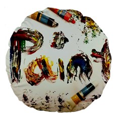 Paint Large 18  Premium Flano Round Cushions by julissadesigns