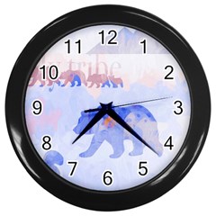 My Tribe,modern Art Wall Clocks (black) by NouveauDesign