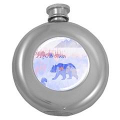 My Tribe,modern Art Round Hip Flask (5 Oz) by NouveauDesign