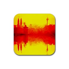 Sun Rise,city,modern Art Rubber Coaster (square)  by NouveauDesign