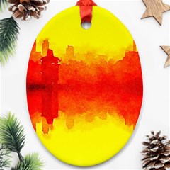 Sun Rise,city,modern Art Oval Ornament (two Sides) by NouveauDesign