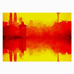 Sun Rise,city,modern Art Large Glasses Cloth (2-side) by NouveauDesign