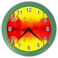 Sun Rise,city,modern Art Color Wall Clocks by NouveauDesign