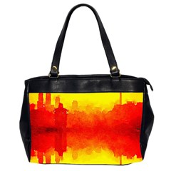 Sun Rise,city,modern Art Office Handbags (2 Sides)  by NouveauDesign