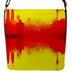 Sun Rise,city,modern Art Flap Messenger Bag (s) by NouveauDesign