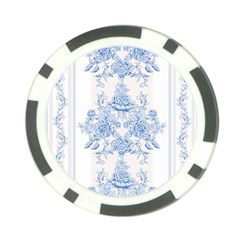 Beautiful,pale Blue,floral,shabby Chic,pattern Poker Chip Card Guard by NouveauDesign