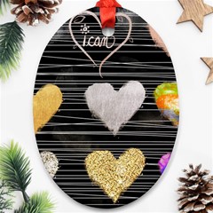 Modern Heart Pattern Ornament (oval) by NouveauDesign