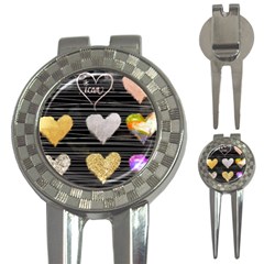 Modern Heart Pattern 3-in-1 Golf Divots by NouveauDesign