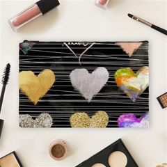 Modern Heart Pattern Cosmetic Bag (large)  by NouveauDesign