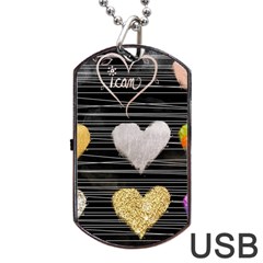 Modern Heart Pattern Dog Tag Usb Flash (one Side) by NouveauDesign