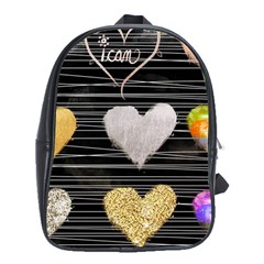 Modern Heart Pattern School Bag (xl)