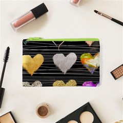 Modern Heart Pattern Cosmetic Bag (xs) by NouveauDesign