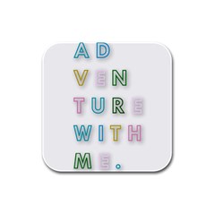 Adventure With Me Rubber Square Coaster (4 Pack)  by NouveauDesign