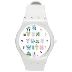 Adventure With Me Round Plastic Sport Watch (m) by NouveauDesign